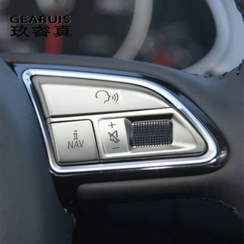 Automobilių stiliaus vairas jungiklio mygtukai Apdailos Rėmas Apima etiketes ir lipdukus Audi A4 B8 S4 A5 S5 RS4 Interjero Priedai