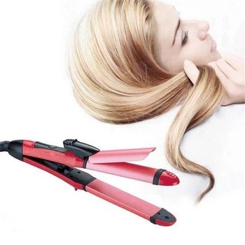 2 In 1 Plaukų Garbanoti Geležies Elektriniai Plaukų Ištiesinimo Priemonės Curl Plaukų Formavimo Priemonės 360 Laipsnių Pasukti Įrašą Hair Curler