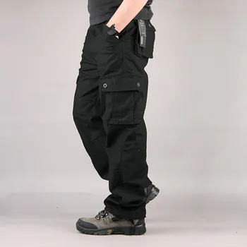 Vyriški Krovinių Kelnės Atsitiktinis Mens Kelnės Multi Pocket Karinės Bendras Vyrų Sweatpants Taktinės Kelnės Pantalon Hombre Plius dydis 44