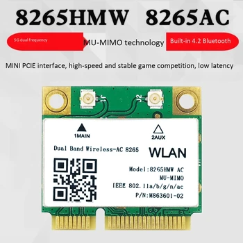 8265 AC WiFi Kortelės Palaikymas MU-MiMO 1200M 2.4/5G Mini PCIE 