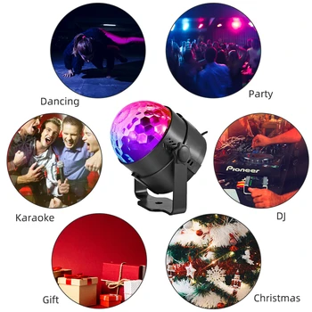 3W LED Scenos Šviesos RGB Spalvinga Garso Aktyvuotas Diskoteka Kamuolys Lempos, Lazerinius Projektorius, Šviesos Kalėdų Vakarėlį Vaikams, Dovanų dekoravimas lempos