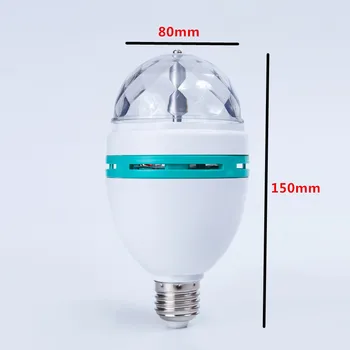 Ampulä-LED RGB Kristalų Etape Sukasi Lempa Lempa E27 3W 220V Lampada LED Bombillas LED Lemputės, Diskoteka, Naktį Šviesos BRIGHTINWD