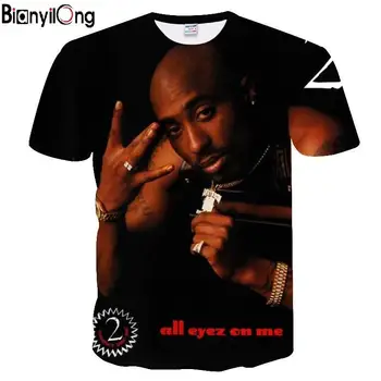 2020 Nauji marškinėliai man Harajuku stiliaus marškinėliai Moterims/Vyrams Tupac 2pac 3d marškinėliai simbolių spausdinimo Hip-Hop Tees Viršūnes dydžio Lašas Laivybos
