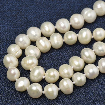 Malonė Gamtos Perlas 7-8mm Gamtos Perlas 925 Sterlingas Sidabro Karoliai 18 cm Grandinės Moters Dalyvavimas Vestuves Papuošalai