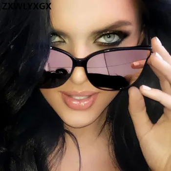 Mados Akiniai nuo saulės Vyrams, Moterims Prekės ženklo Dizaineris Spalva Prabangus Butas Top Cat Eye negabaritinių Saulės akiniai oculos de sol UV400