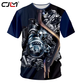 CJLM Naują Atvykimo Vyrų Atsitiktinis Tshirts Cool Spausdinti Motorinių Sunkiųjų Metalų 3d T-shirt Homme Hip-Hop Streetwear Punk Stiliaus Marškinėliai, Unisex