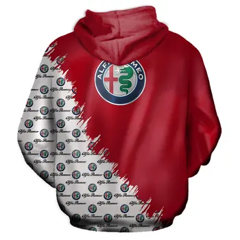 Naujas 3D Skaitmeninis Atspausdintas Alfa Romeo Automobilių Logotipą Hoodie Atsitiktinis Mados Harajuku Sporto Aukštos Kokybės Pavasarį ir Rudenį Vyrų Striukė