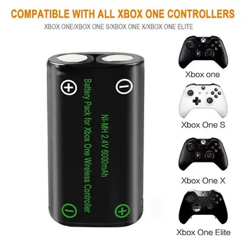 6000mAh 2 Baterijos, Xbox Vienas / Xbox Vieną S/Xbox One X/Xbox Vienas Elito Belaidis Valdiklis Gamepads + Dual LCD USB Įkroviklis
