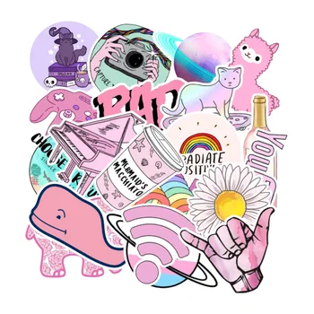 103pcs Sumaišyti Kawaii VSCO Pink Lady Merginos Vandeniui Grafiti Žaislas, Lipdukai, Skirti 