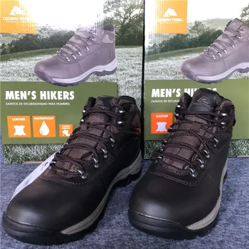 Vyrai keliautojams natūralios odos turistiniai vaikščiojimo batai vyrams, ne slydimo atsparus vandeniui orui laipiojimo bateliai vyrų kalnų batai