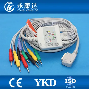 Nemokamas pristatymas!! Kenz (PC-109) vientisas EKG kabelis,10 veda, IEC jokio pasipriešinimo Din 3.0 plug leadwires
