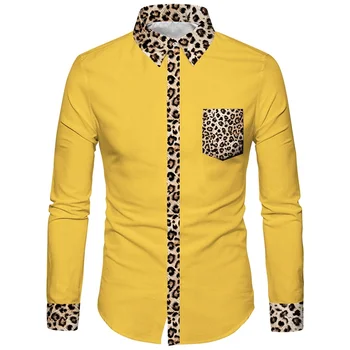 Mados Prekės ženklo Vyrai 3D Marškinėliai Leopard 