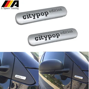 2vnt citypop edition Logotipas Ženklelis Metalo Automobilių Lipdukas 3D Galinio vaizdo Veidrodžio Apdaila Universalus Benz Smart Fortwo Brabus 453
