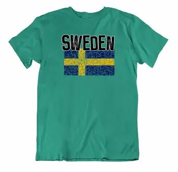 Vėliavos T-Shirt Švedijos Mados Šalyje Suvenyras, Dovana Tee Juokinga logotipas harajuku vyrų drabužiai.