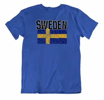 Vėliavos T-Shirt Švedijos Mados Šalyje Suvenyras, Dovana Tee Juokinga logotipas harajuku vyrų drabužiai.