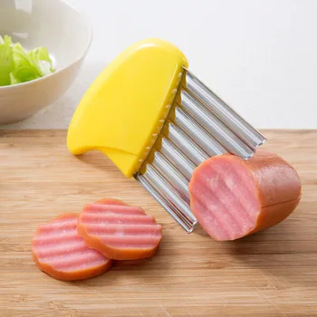 Nerūdijančio Plieno Bulvių Lustas Banga Virtuvės Peilis Multi-funkcija Bulvių Slicer Bulvytės Agurkai Daržovių Cutter