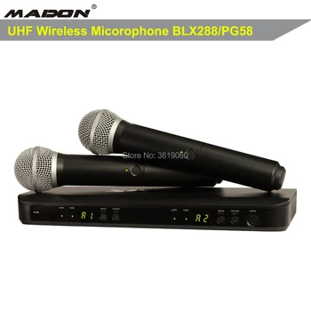 Nemokamas Pristatymas , BLX88/PG58,BLX288 profesionalių UHF PLL tiesa įvairovę, belaidžių mikrofonų , dual bevielis mikrofonas