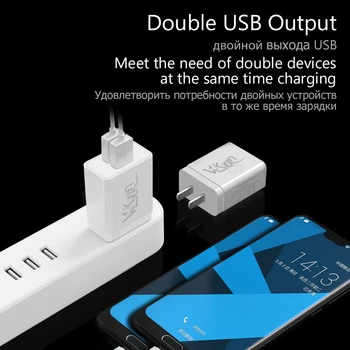 2 USB Kroviklis 5V 2.4 Max ES Plug Greito Įkrovimo iPhone Samsung 