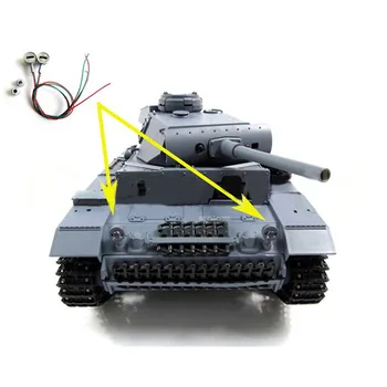Atnaujinti Metalo priekinis žibintas su LED Šviesos 1/16 Henglong 3848-1 Vokietija Panzer III Bakas RC Bakas Dalys, Priedai
