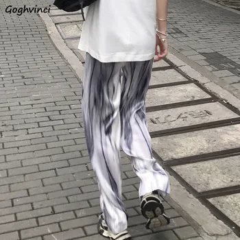 Atsitiktinis Kelnės Moterims korėjos Laisvas Stilius, Tiesiai kojų Išmušti Ripple Pavasario Vasaros Elegantiškos Mados High Street Ulzzang Kpop Streetwear