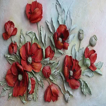 Foto Tapetai, 3D Stereo Paramos Raudona Kukurūzų Aguonų Gėlės Freska Kambarį Vestuvių Namas, Miegamojo Romantiškas Namų Dekoro Sienos Dokumentai