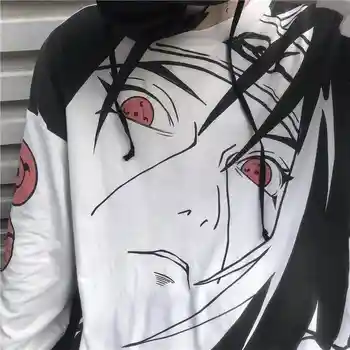 Anime Naruto Uchiha Itachi Sharingan spausdinti plonas bliuzono Rudenį streetwear prarasti ilgomis rankovėmis (įvelkamų Megztinių moterims mane
