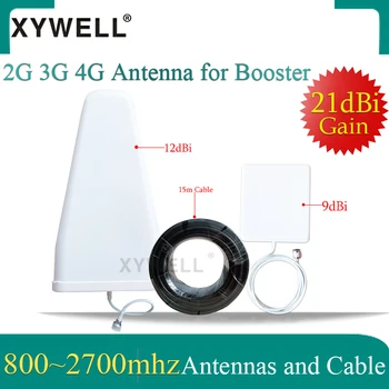 XYWELL 21dBi 4G Antena 800~2700mhz LPDA Lauko antenos Skydelis kambarinė Antena 15 metrų kabelis 2G 3G 4G Mobiliojo ryšio Signalo Stiprintuvas