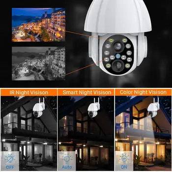 1080P PTZ Dual-Objektyvas Wifi, Kamera, Lauko Auto Stebėjimo Debesų Home Security IP Kamera 2MP Zoom Speed Dome CCTV vaizdo Kameromis