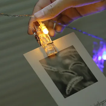USB String Žibintai, Baterija Kalėdinė Girlianda Pasakų LED Žibintai Nuotrauka Kabo paveikslai Korteles Kambarį Apdailos Naujųjų Metų