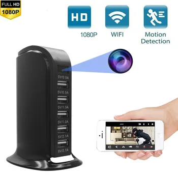 USB Wifi Mini Kamera HD 1080P Mikro Kamera Judesio Aptikimo Mažas DV DVR Recorder Auklės 30W Adapteris Small Home Security CamV
