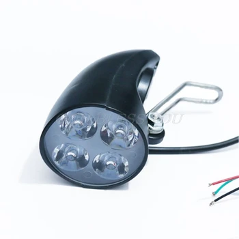 36V 48V eBike Šviesos Motoroleris Lempa, Elektrinis Dviratis 4 LED Galiniai Žibintai Itin Ryškus Prožektorius su Ragų Lašas Laivybos
