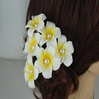 6Pcs Havajų Plumeria Gėlių Putos Plaukų Segtukas, Plaukų Segtukai, Plaukų Aksesuaras Moterų, Mergaičių Grupė Prom Plaukų Apdaila