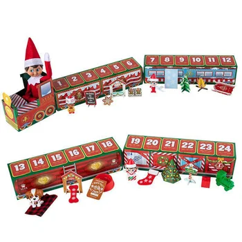 24 Dienų Atgalinės Atskaitos Kalėdų Elf Traukinio Žaislai