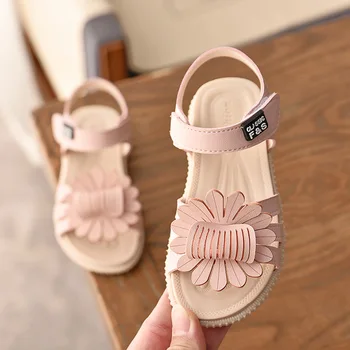Vaikai batai Mergaitėms 2020 Naujas Vasaros Moterų, Vaikų Mergaičių Sandalai Gėlių PU oda Viršutinė Princesė Kūdikių Mergaičių Batai mados sandalai