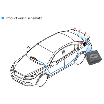 Automobilių Parktronic Parkavimo Jutikliai, LED/LCD/Sirena su 4 16,5 mm Jutikliai ir Atbulinės Atsarginė Ekrano Parkavimo Radaras Stebi Detektorių Sistema