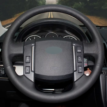 HKOADE Ranka prisiūta Black Non-slip Hige Minkštos Dirbtinės Odos Automobilio Vairo Dangtelis Land Rover Freelander 2 2007-2012 m.