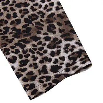 VONDA Vasaros Leopardas Spausdinti Palaidinė 2021 Atsitiktinis Sevy Moterų Palaidinė ilgomis Rankovėmis Derliaus Office Marškinėliai Nesimetriškas Ilgai Viršuje Plius Dydis
