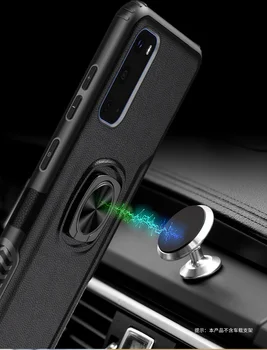 Case For Samsung Galaxy S20 Ultra S8 S9 S10 Plius 10 Pastaba Plus Pastaba 9 8 S10E Šoko Įrodymas odos piršto žiedas Stovi Magnetas atveju