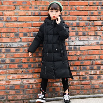 Naujas korėjos versija vaikų berniukų ir mergaičių vaikų drabužių žiemos paltai sutirštės ilgai stiliaus šilta kepurė kailis pūkinė striukė
