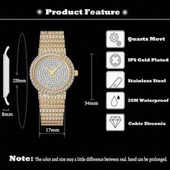 MISSFOX Moterų Laikrodžiai Mažas Unikalus 18k Aukso Prabangos Prekės ženklo Žiūrėti Moterų Deimantas atsparus Vandeniui Analoginis Klasikinis Lediniame Iš Watch Dovanos
