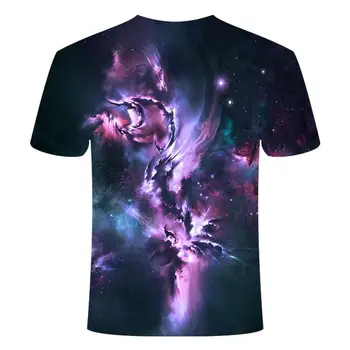 Vasaros Nauja, vyriški T-shirt 3d Spausdinimo Spalvinga Galaxy Kosmoso Psichodelinio Gėlių moteriški Drabužiai/vyriški trumparankoviai marškinėliai