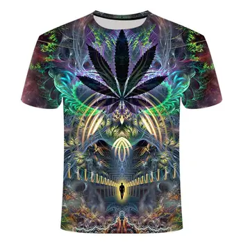 Vasaros Nauja, vyriški T-shirt 3d Spausdinimo Spalvinga Galaxy Kosmoso Psichodelinio Gėlių moteriški Drabužiai/vyriški trumparankoviai marškinėliai