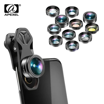 APEXEL mobiliojo Telefono fotoaparato Objektyvas Kit 140wide kampas makro Full/grad Filtras CPL-OJI Žvaigždė, Filtras, 