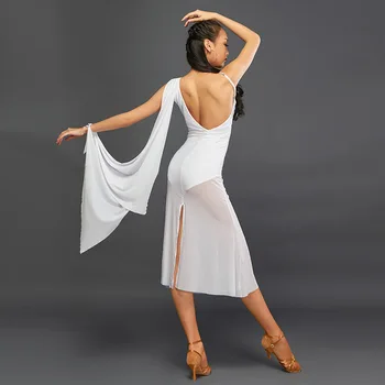 Seksualus Pasviręs Peties lotynų Šokių Suknelė Moterims Suaugusiųjų lotynų Konkurencijos Suknelės Cha Cha, Rumba Samba Veiklos Dancewear DQS5435