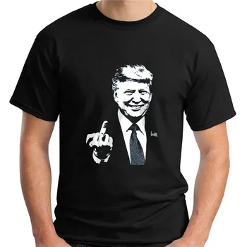Donald Trump didžiuoju Pirštu, Kad Amerikoje Didžiosios Vėl Black T-Shirt Dydis S-3Xl Custom Print Tee Marškinėliai
