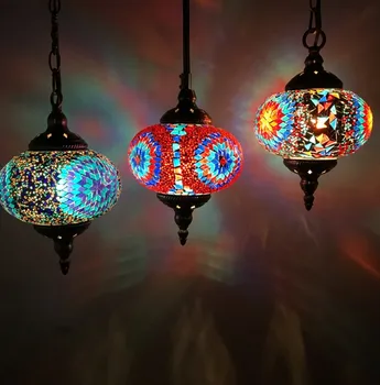 Turkijos maroko pakabukas šviesos rankų darbo mozaika, vitražas Koridorius, Laiptinės, kavinė restoranas kabinti šviesos lempos