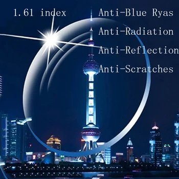 HDCRAFTER 2 Vnt 1.61 Indeksas Anti-Mėlynos spalvos Spindulių Asferiniai Recepto Objektyvas Trumparegystė Presbyopia Akiniai, Lęšiai, Anti-Reflective Objektyvai
