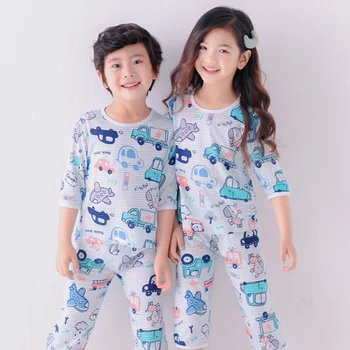 Vaikai Sleepwear baby girl pavasario organinės medvilnės rinkiniai berniukų Pižama vaikams Pižama naktiniai drabužiai Vaikams 2-8Y unisex paauglių miego kostiumas