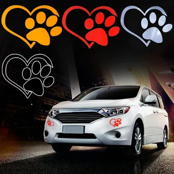 3pcs Cute Kačių, Šunų Letena Spausdinti Atspindintis Automobilio Lipdukas Lipdukas Langą Pėdsaką Logotipo Lipdukas M8617