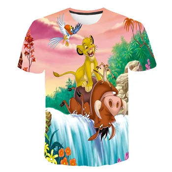 2020 Naujas Vasaros Kino karalystės Karalius Liūtas Karalius Animacinių filmų 3D Vaikams Dėvėti Berniukas/mergaitė Vaikams Laisvalaikio marškinėliai trumpomis Rankovėmis Drabužius VYRAMS
